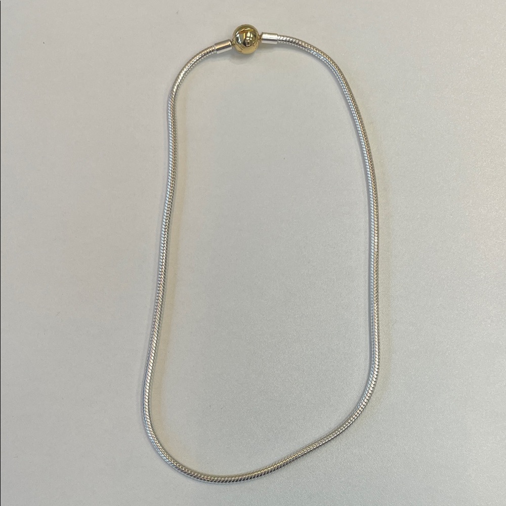 Pandora Silver Necklace with Gold plated clasp